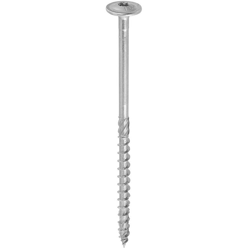 Weiß Verzinkte Holzschrauben – Rundkopf – Teilgewinde – Torx-antrieb – Spaltsichere Spitze 8 X 180 – Packung Mit 50 Stück