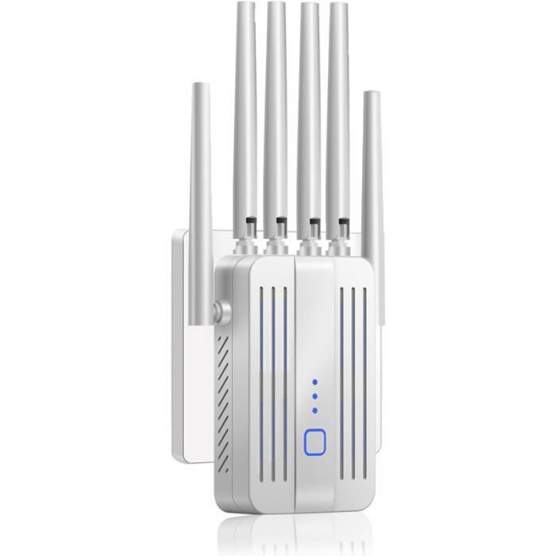 Leistungsstarker Wlan-repeater, Wlan-verstärker, Wlan-repeater Mit 6 Antennen, Repeater-/ap-modus, 360°-rundumabdeckung, Weiß
