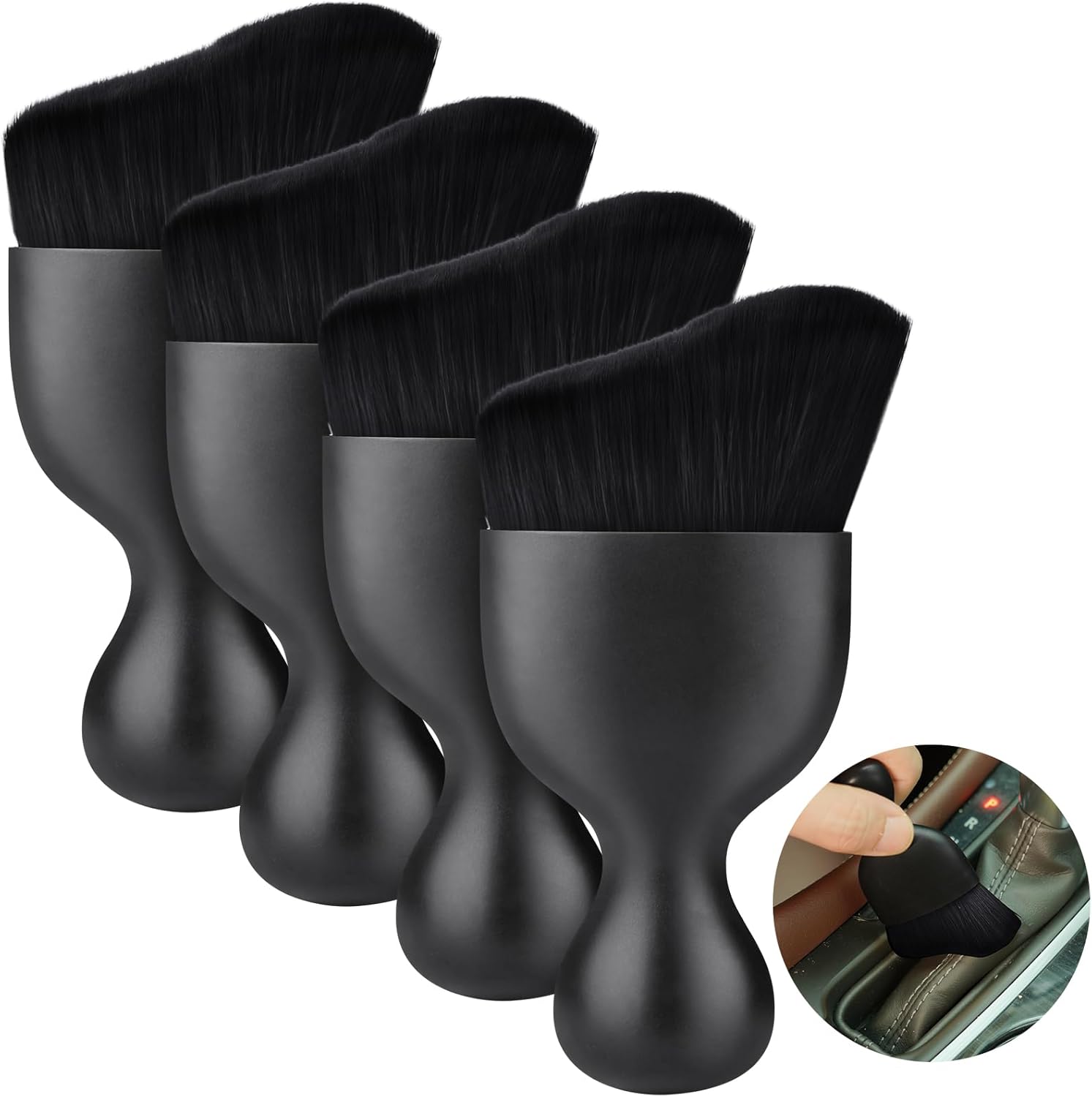 4-teiliges Auto-innenreinigungsbürsten-set Mit Weichen Borsten, Detailwerkzeugen Für Armaturenbrett, Ventile, Felgen, Staubentfernung, Kratzfreies Mikrofasertuch