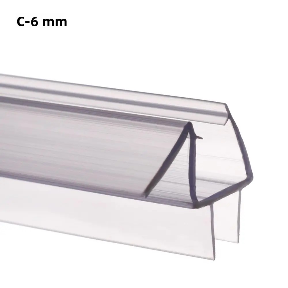 C-6 Mm Tragbarer Dichtungsstreifen Für Duschtüren/-fenster, Transparentes, Stoßfestes Pvc-material, Wasserdicht.