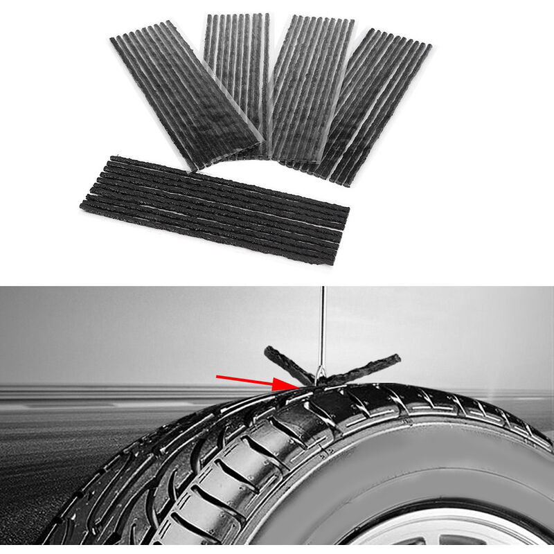 50 Stück Schwarze Gummidichtungsstreifen Zur Reparatur Von Schlauchlosen Reifen Für Auto Und Motorrad, 200 X 3,5 Mm