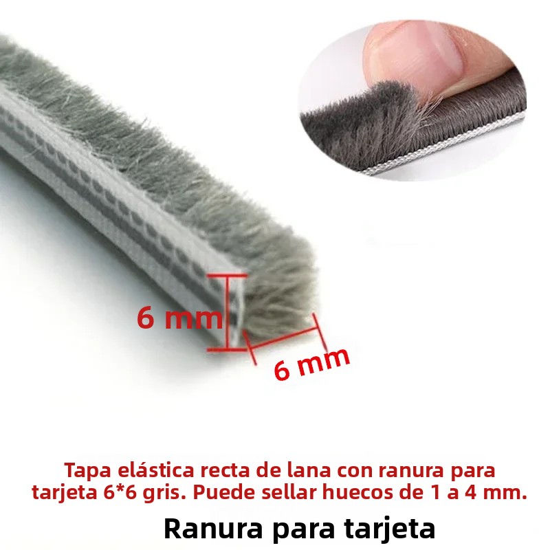 Grau-weiß, 6x6, Dichtungsprofil Für Schiebetüren Und -fenster Mit Kartenschlitz, 10 Meter/rolle, Luftdichtungs-bürstenlüftungsabdeckung, Geeignet Für Aluminium