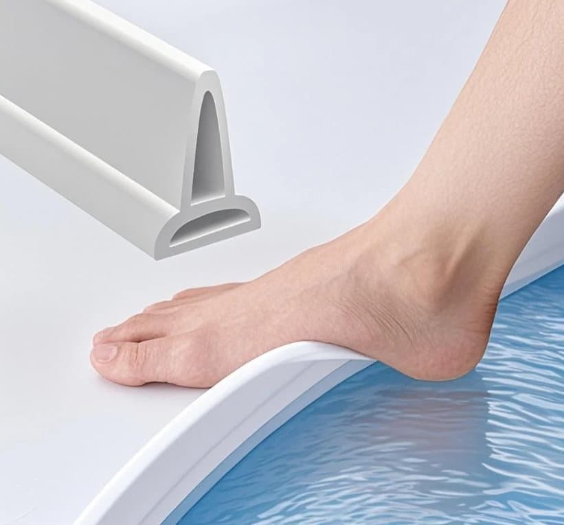 Wasserdichte, Selbstklebende Duschschwellenbarriere Mit Dichtungsstreifen - 1 Meter [jun]