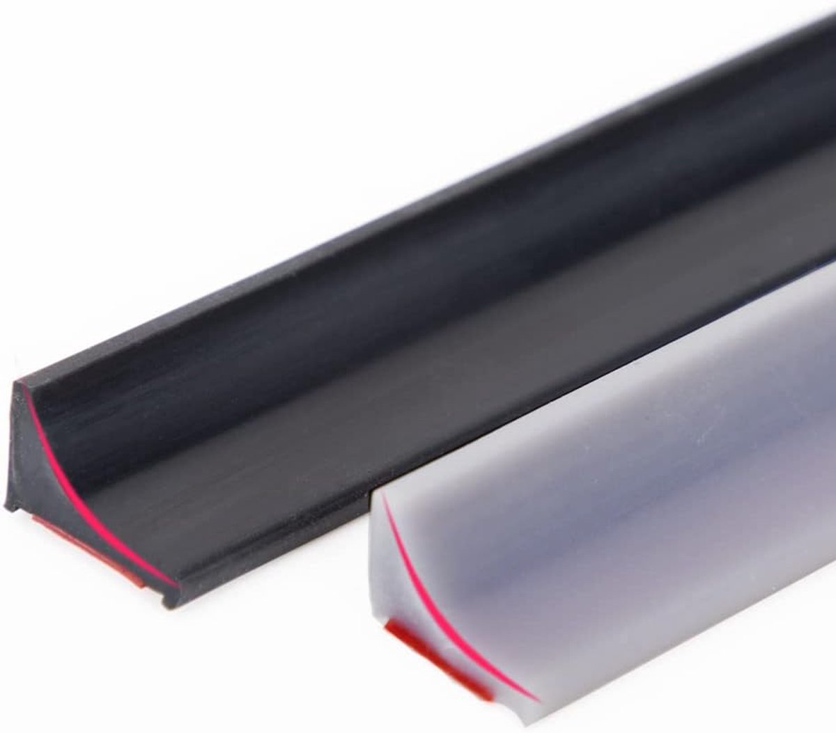 2 Silikon-überlaufschutzleisten Für Duschen – 200 Cm, Wassersperre, Faltbare Türdichtung – Schwarz & Weiß