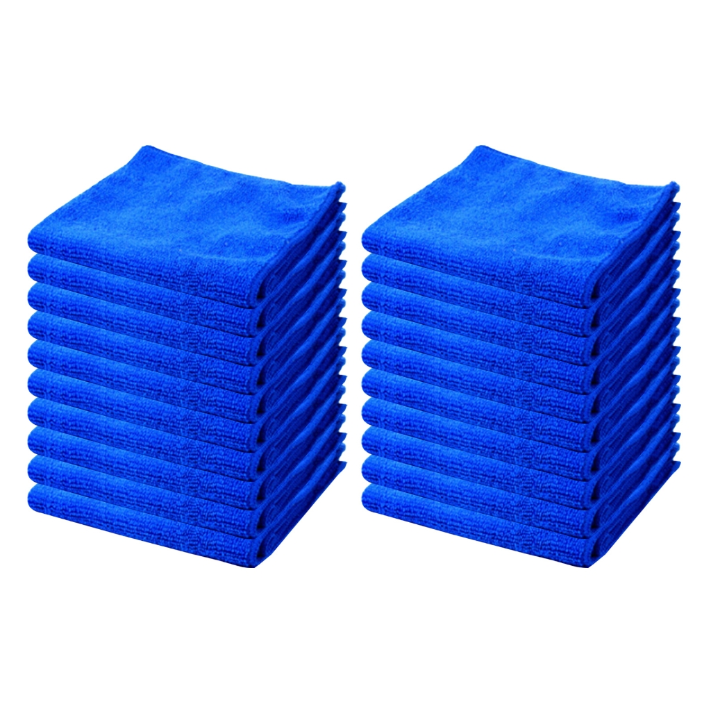 Mikrofasertücher, Blau, 20 Stück (30 X 30 Cm), Hochleistungsfähige, Saugfähige Tücher Zum Autowaschen Und Polieren