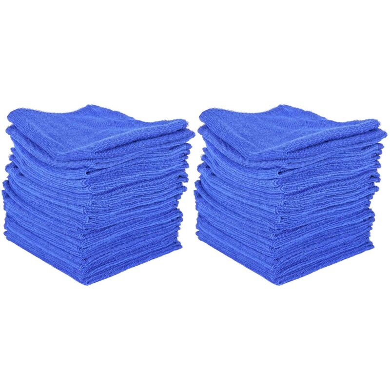 40 Stück Mikrofasertücher, Saugfähig, Für Auto, Haushalt, Küche, Wäsche, Reinigung, Blau