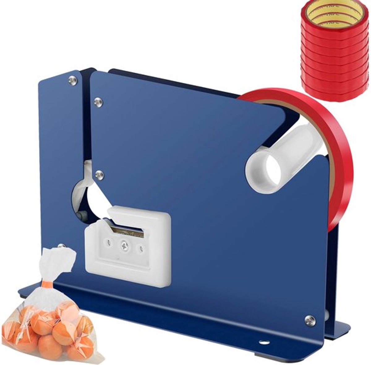 Beutelverschließmaschine - Beutelverschließmaschine Mit Klebeband - Klebebandabroller - Beutelverschließmaschine Mit 10 Beutelöffnungsstreifen
