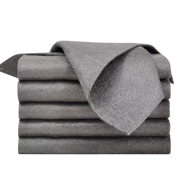 5er-pack Mikrofasertücher, Fusselfrei, Wiederverwendbar, Für Fenster-, Glas- Und Autoreinigung, Dunkelgrau, 30 X 30 Cm