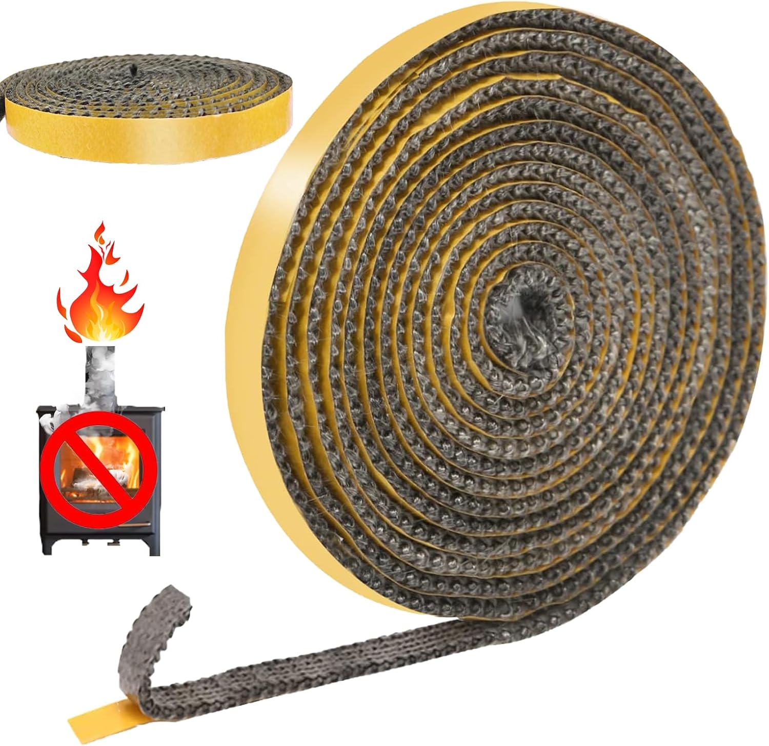 4 M Selbstklebender Dichtungsstreifen Für Ofeneinsätze (3 Mm X 10 Mm X 4 M), Glasfaserdichtung