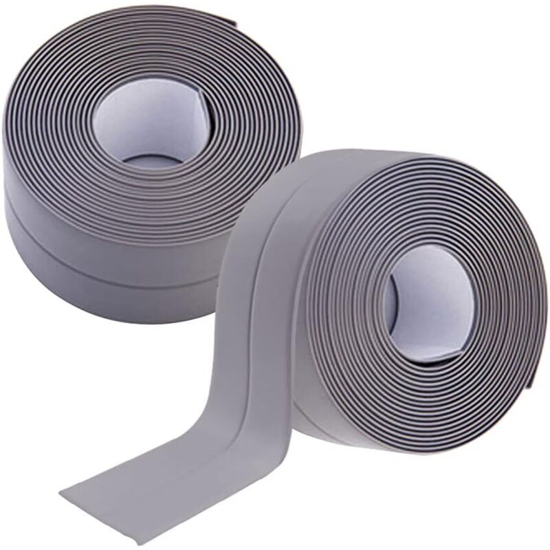 2 Rollen Selbstklebende Duschdichtung, Silikon-badezimmerdichtung, Grauer, Selbstklebender, Wasserdichter Pvc-streifen, Anti-schimmel-duschdichtung Für Küche Und Wc