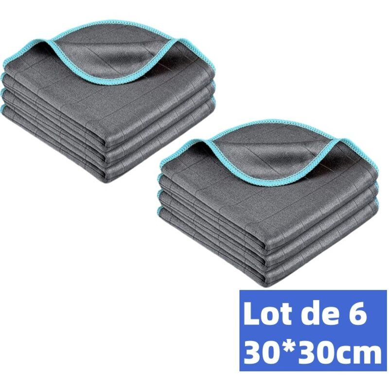6er-pack Magische Mikrofasertücher (400 G/m²), Saugfähig, Streifenfrei, Wiederverwendbar Für Glas, Küche, Auto Und Haushalt