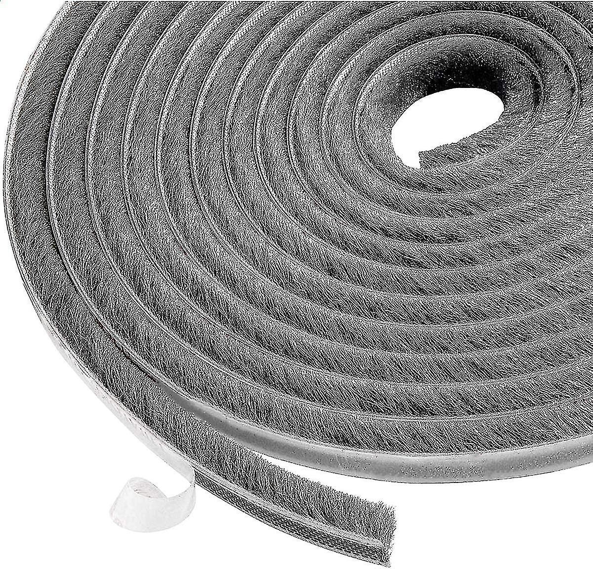 6 M Bürstendichtungsstreifen, Wind- Und Staubdicht, Selbstklebend, Für Bewegliche Fenster Und Türen, 9 Mm Breit X 9 Mm Hoch, Grau