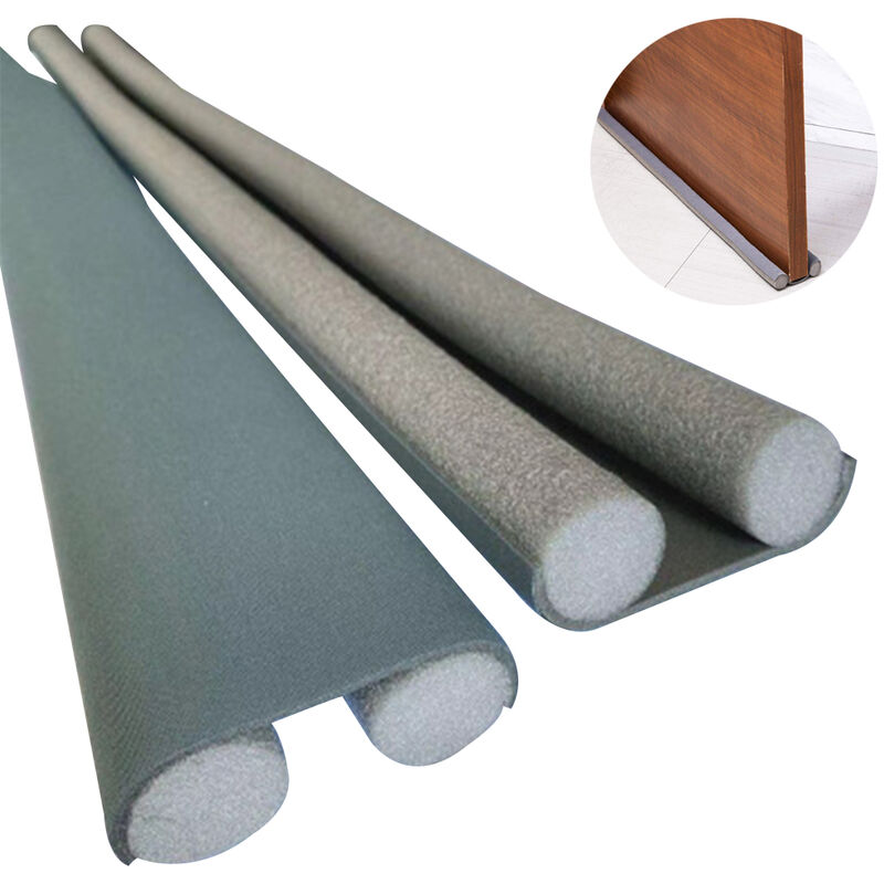 Doppeltür-zugluftstopper, Schallabsorbierende Türdichtungsleiste Für Türboden Und Schalldämmung, Länge 95 Cm Verstellbar, Grau