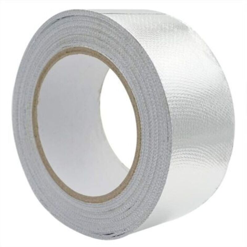 Aluminiumklebeband, 48 Mm X 10 M, Mit Glasfaserverstärktem Gewebe Zur Belüftung, Temperaturbeständig Von -30 Bis 120 °c, Silberfarben