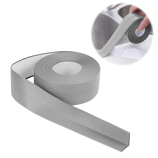 Badewannendichtungsstreifen – 3,2 M × 55 Mm, Selbstklebender Pvc-dichtungsstreifen – Selbstklebende, Flexible Basis, Grau