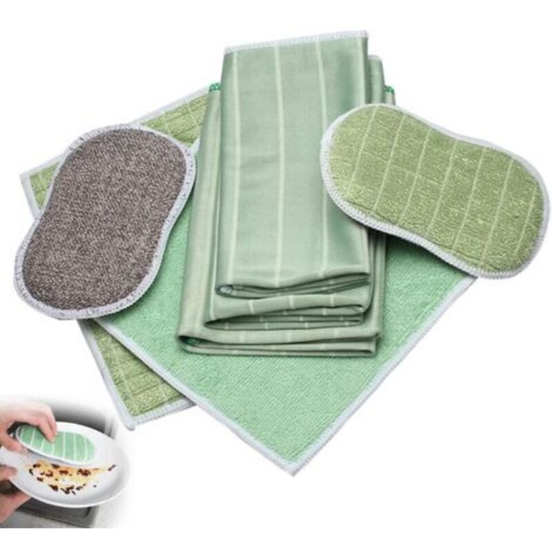Set Mit 6 Bambus-mikrofasertüchern, Streifenfreie Glasreinigungstücher, Für Fenster, Spiegel, Fliesen, Autokarosserien, Mikrofaser-bambus-glasreinigung, Haushalt (lgl)