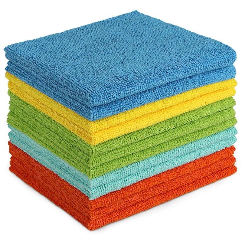 12er-pack Mikrofasertücher, Weicher Und Saugfähiger, Geeignet Für Die Reinigung Von Wohnungen, Küchen, Autos, Decken Und Fenstern, 30 X 30 Cm.
