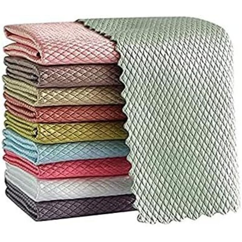 Magic Cloth, 10er-pack Multifunktionale Mikrofasertücher Für Küche, Auto, Bad, Haushalt, Büro, Mehrfarbig, 30 X 40 Cm