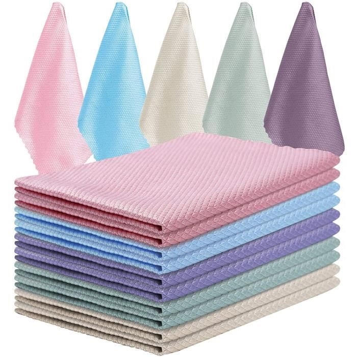 Set Mit 12 Mikrofasertüchern, Mehrzwecktücher Für Glas, Spiegel, Küche, Auto, Fischschuppen