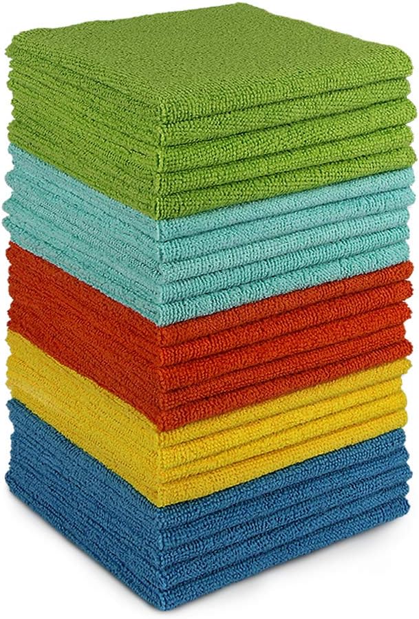 24er-pack Mikrofasertücher, Weicher, Saugfähiger Und Fusselfrei, Für Haushalt, Küche, Auto, Wohnzimmer Und Fenster, 30 X 30 Cm