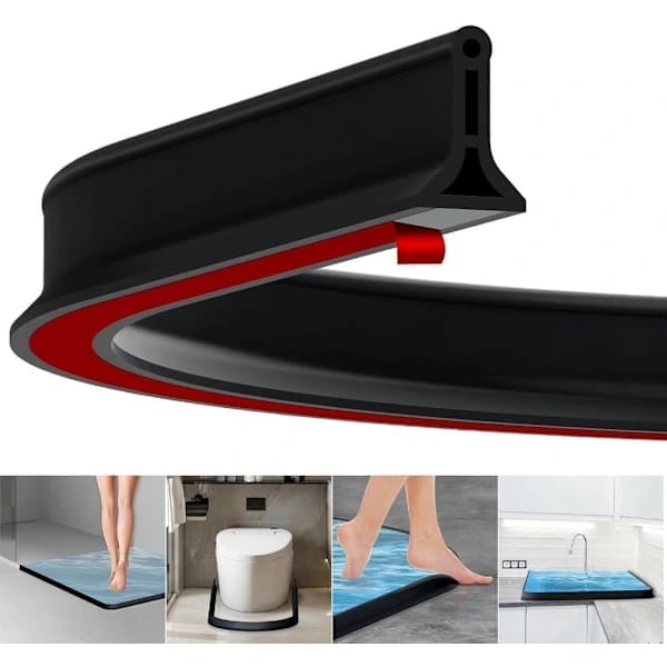 Selbstklebende Duschdichtungsleiste, Flexible Gummidichtung Für Bad, Küche Und Badewanne, Schwarz, 2 M 4 Cm