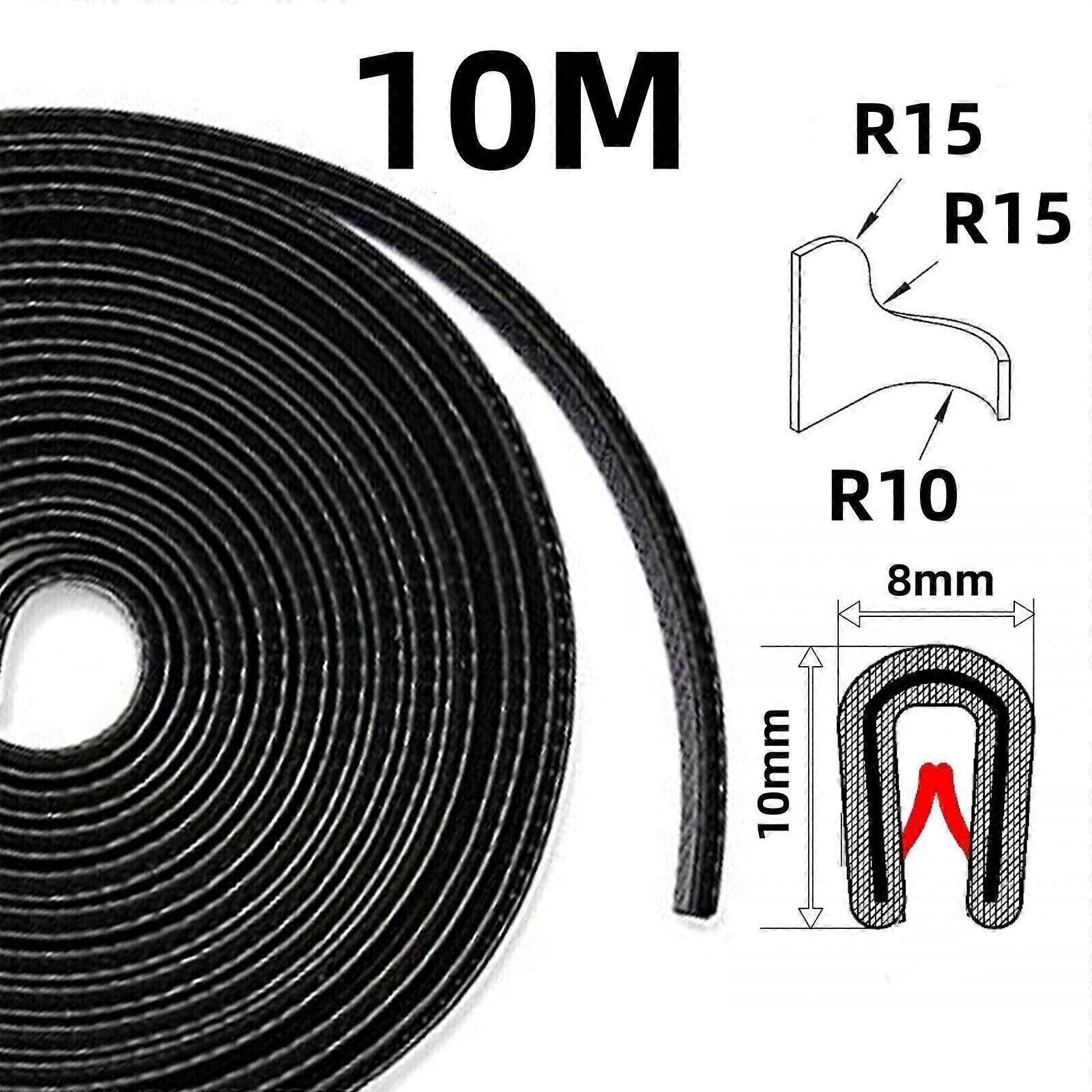 10 Meter Schwarze Kade-kantenleiste Mit Gummiprofil