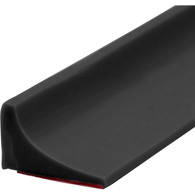 Duschdichtung, 2 M Silikon-duschbarriere, Faltbare Wasserdichte Dichtung, Duschschwellen-wassersperre (schwarz)