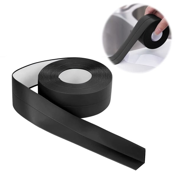 Badewannendichtungsstreifen – 3,2 M × 55 Mm, Selbstklebender Pvc-dichtungsstreifen – Selbstklebende, Flexible Basis, Schwarz