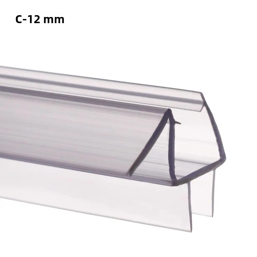 C-12mm Tragbare Duschtür-/fensterdichtung, Transparentes Stoßfestes Pvc-material, Wasserdicht.