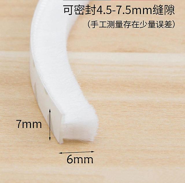 Selbstklebende Bürstenleiste Für Türen Und Fenster, Wind-, Staub- Und Schalldämmung Für Ihr Zuhause, Weiß, 10 M, 7 X 6 Mm