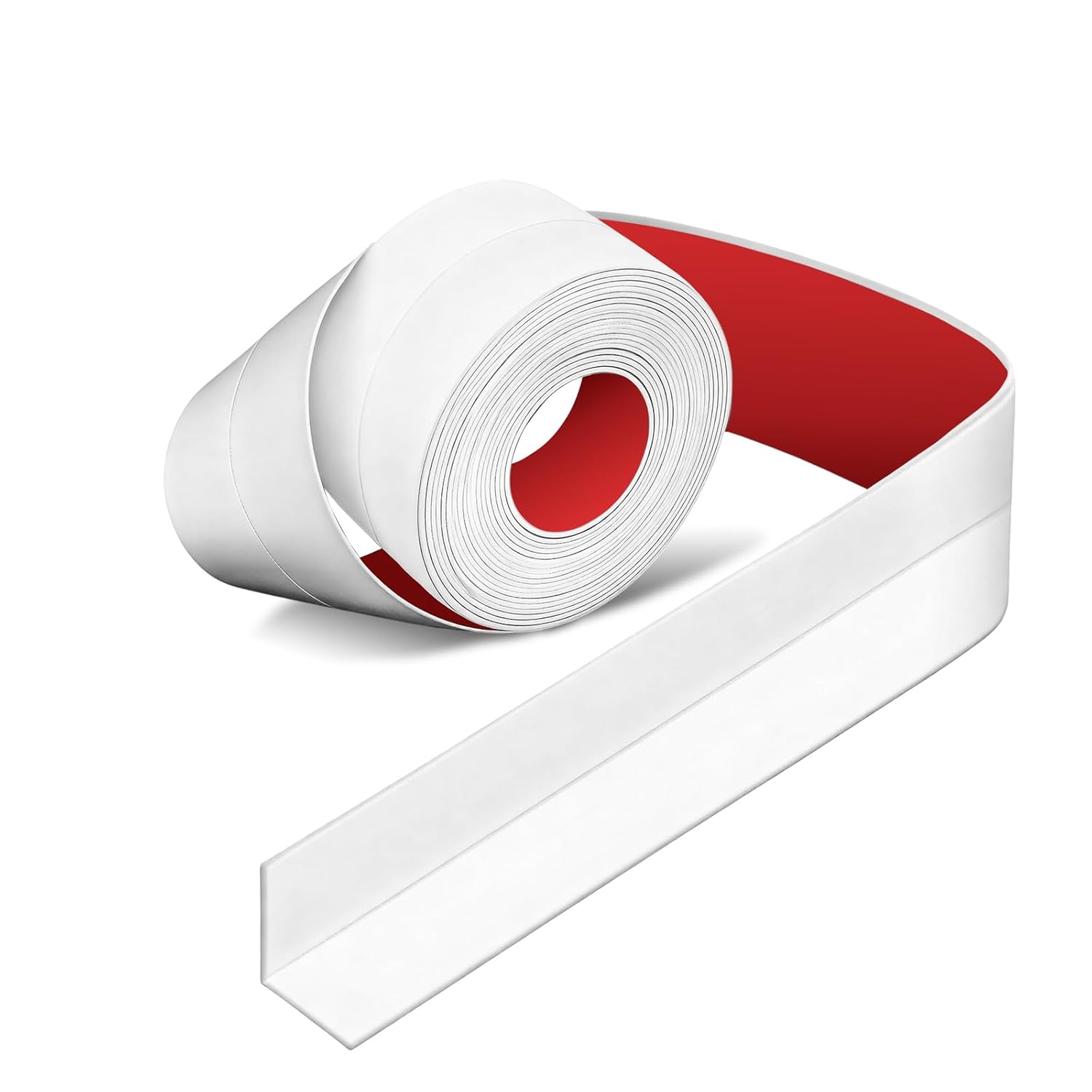 Baddichtung, Selbstklebender Dichtungsstreifen - Gebrauchsfertiges, Flexibles Pvc-anti-schimmel-band (1, Weiß, 38 Mm)