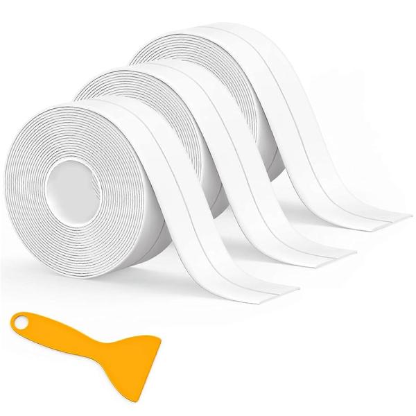Wasserdichtes, Selbstklebendes Dichtungsband, 3 Rollen, Für Wc, Badewanne, Küche, Bad, Boden Und Wand