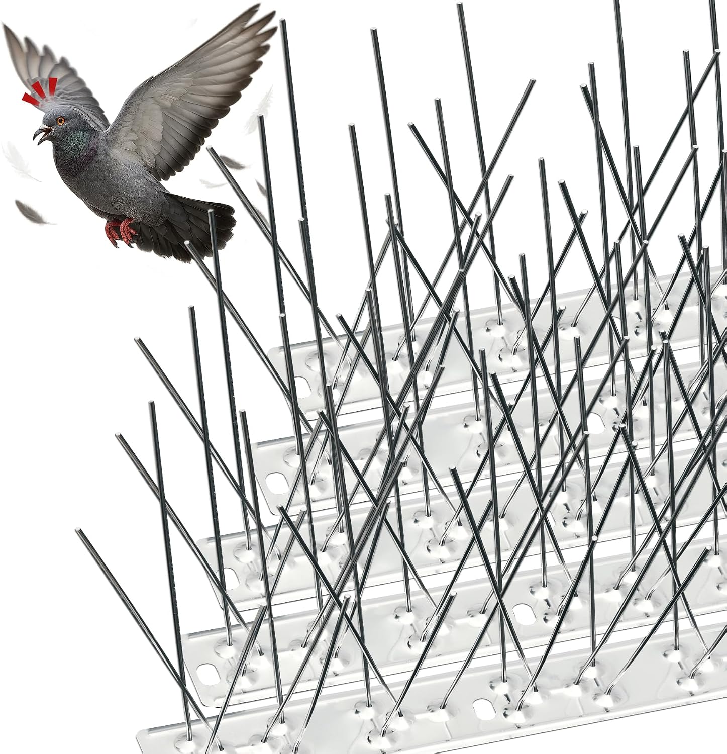 Taubenabwehrspitzen Aus Edelstahl, Vogelabwehrspitzen Mit Kabelbindern, Einfache Montage Auf Dächern, Balkonen Und Fenstern, 25 Cm, 15 Sets Mit Spitzen Zur Abwehr Von Krähen Und Möwen (10 Stück)