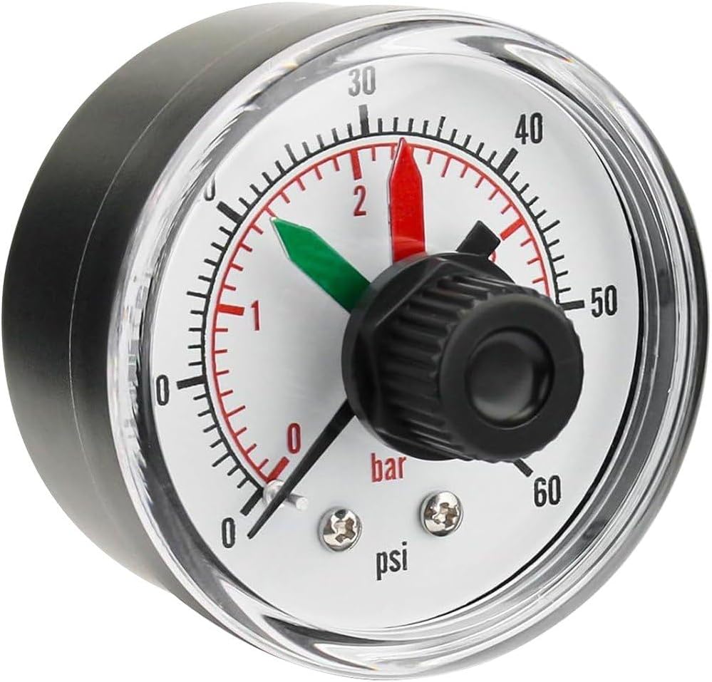 Manometer Für Schwimmbadfilter, Einstellbares Manometer Für Spa/pool/aquarium, 1/4 Npt-filterreinigungsanzeige, Manometer