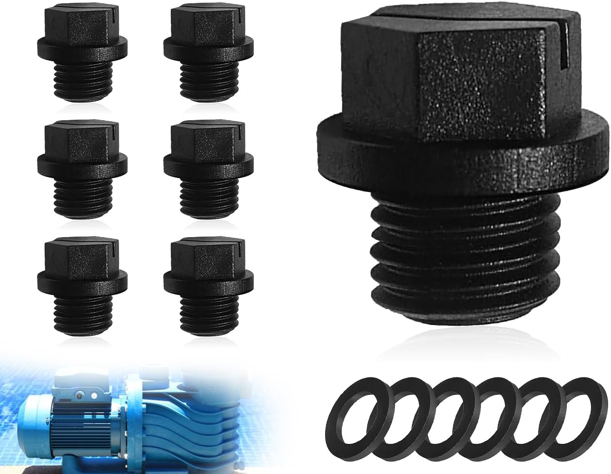 6-teiliges Pool-ablaufstopfen-set, Poolpumpenteile, Ablaufstopfen, Poolpumpenteile, Kompatibel Mit Hayward Spx1700fg Pool-ablaufstopfen (schwarz)