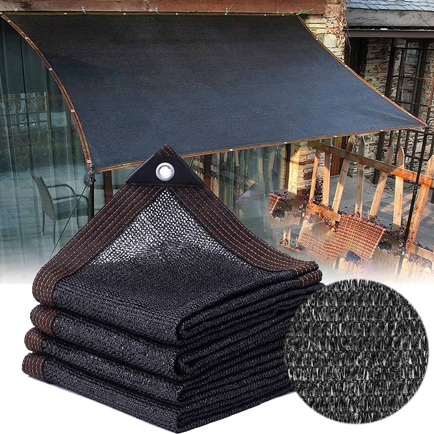 4x4m Schattierungsnetz, 90% Sonnenschutznetz, Sonnensegel Mit Ösen, Uv-beständiges Netz, Uv-schutzgewebe Für Pergola, Terrasse, Pflanzen, Gewächshaus, Garten, Patio, Rasen, Hühnerstall