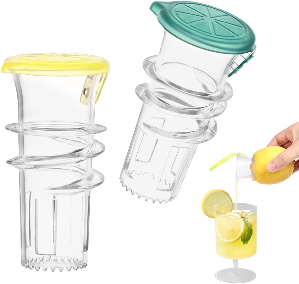 Manuelle Zitronenpresse (2-teilig) Mit Deckel, Tragbarer Zitrusentsafter Leicht Zu Reinigen, Ideal Für Küche, Bar, Cocktails, Salate Und Meeresfrüchte