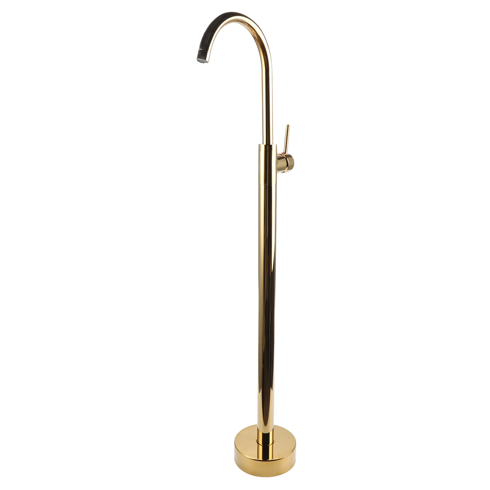 Freistehende Badewannenarmatur Aus Messing Und Edelstahl, Europäischer Stil, Kein Bohrloch Erforderlich, Bodenstehende Armatur Für Standwaschbecken, Gold