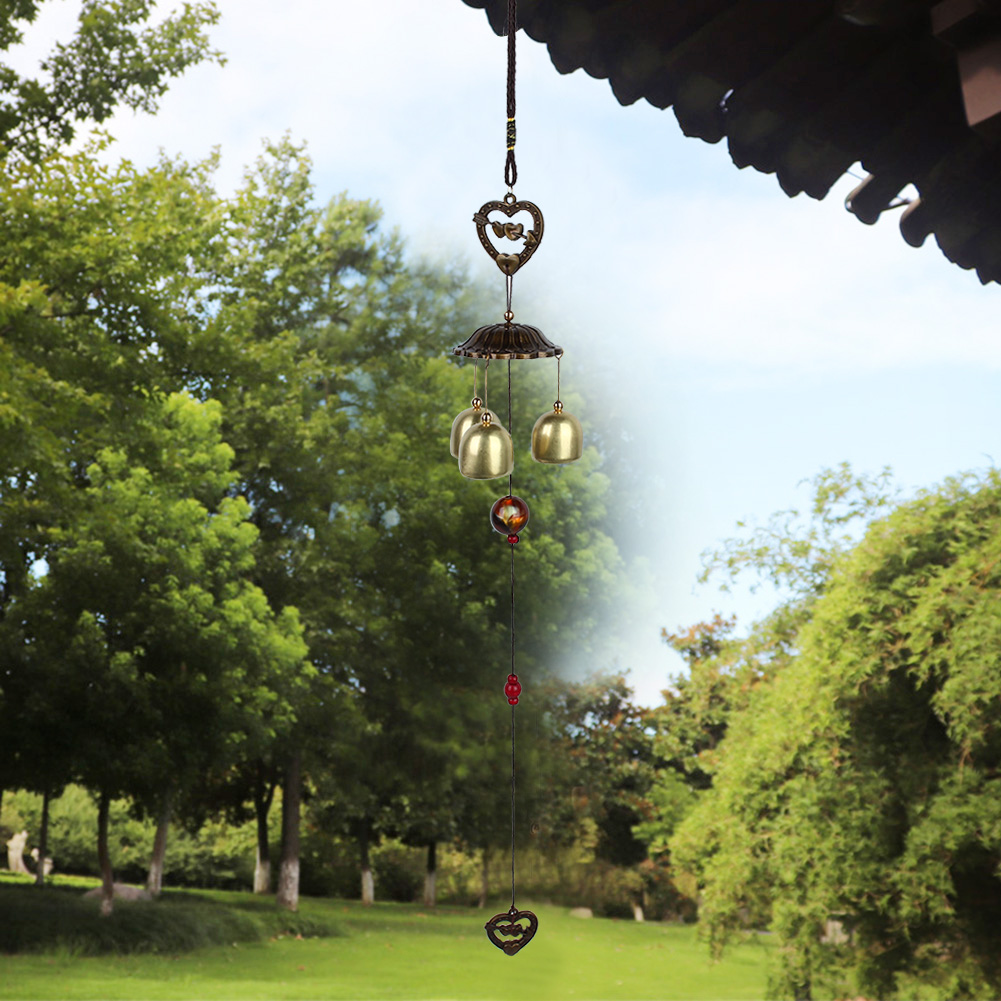 Windspiel, Glocke, Metall, Herzform, Heimdekoration, Gartendekoration