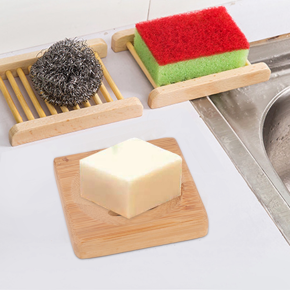 Seifenbox Aus Holz, Seifenschale Aus Bambus, Seifenablage, Schimmelresistente, Hygienische Bambusbox Mit Abfluss (quadratisch)