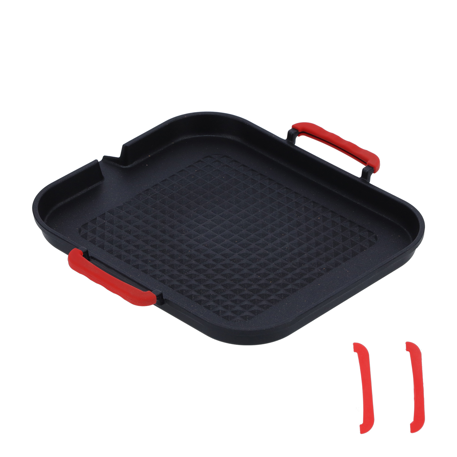 Multifunktionale Grillplatte, Tragbares Antihaft-backblech Für Zuhause, Restaurant Und Outdoor (backblech Mit Doppelohren, Diamantform, Für Induktionsherde Geeignet)
