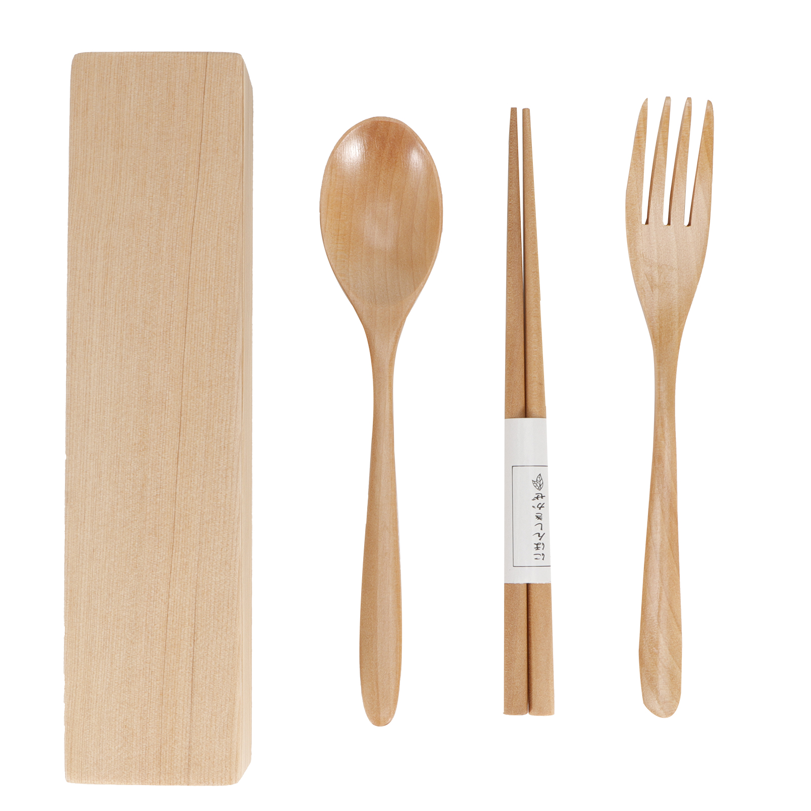 Tragbares Essbesteck-set Aus Holz (essstäbchen, Gabel, Löffel) Für Zuhause Und Unterwegs