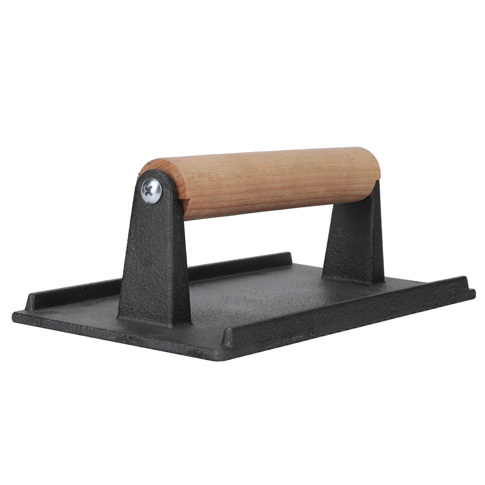 Grillpresse Aus Gusseisen, Steak- Und Speckgewichtpresse, Grillpresse Mit Holzgriff