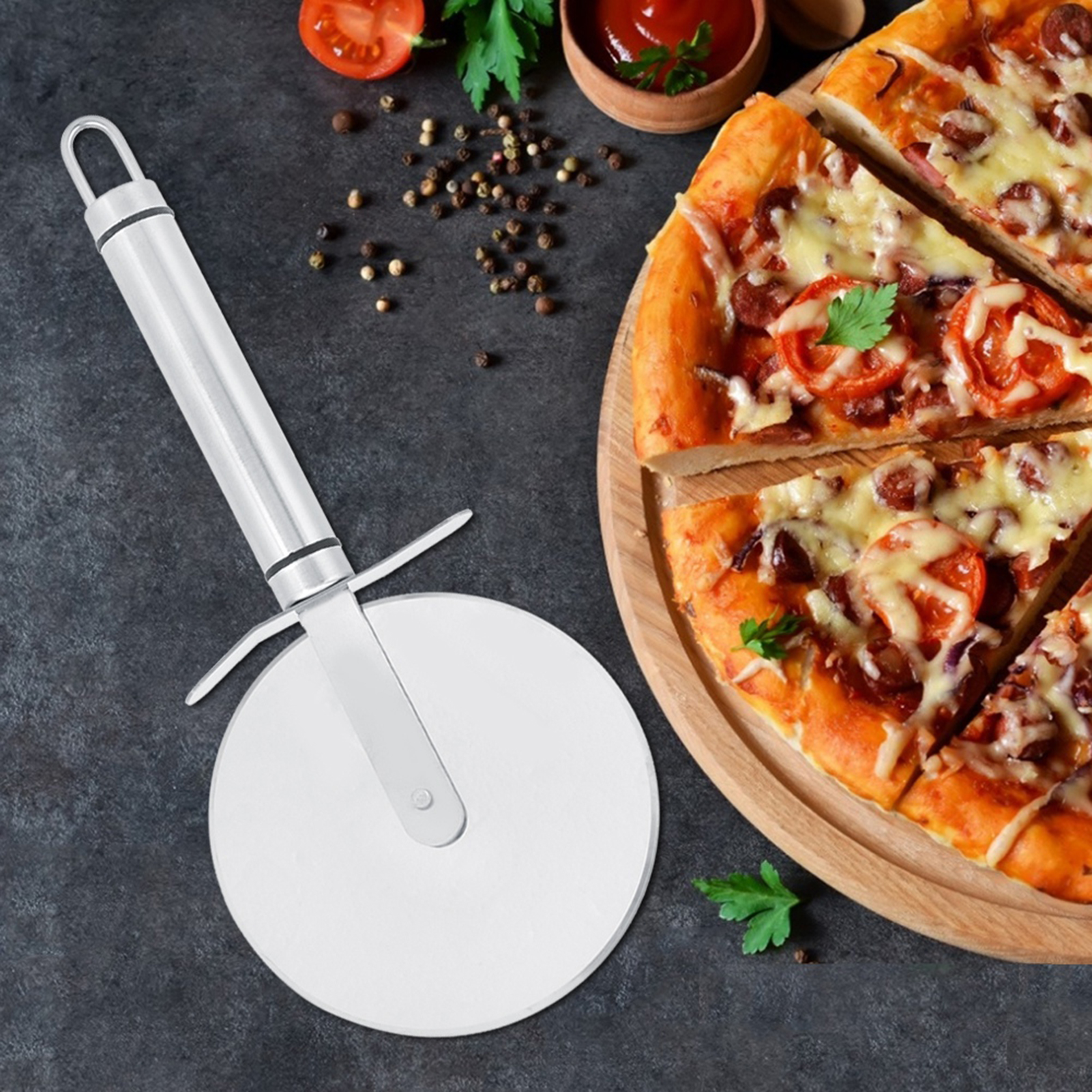 Pizzaschneider Aus Edelstahl, Rad, Rolle, Klinge, Küchengebäck, Pfannkuchenschneider
