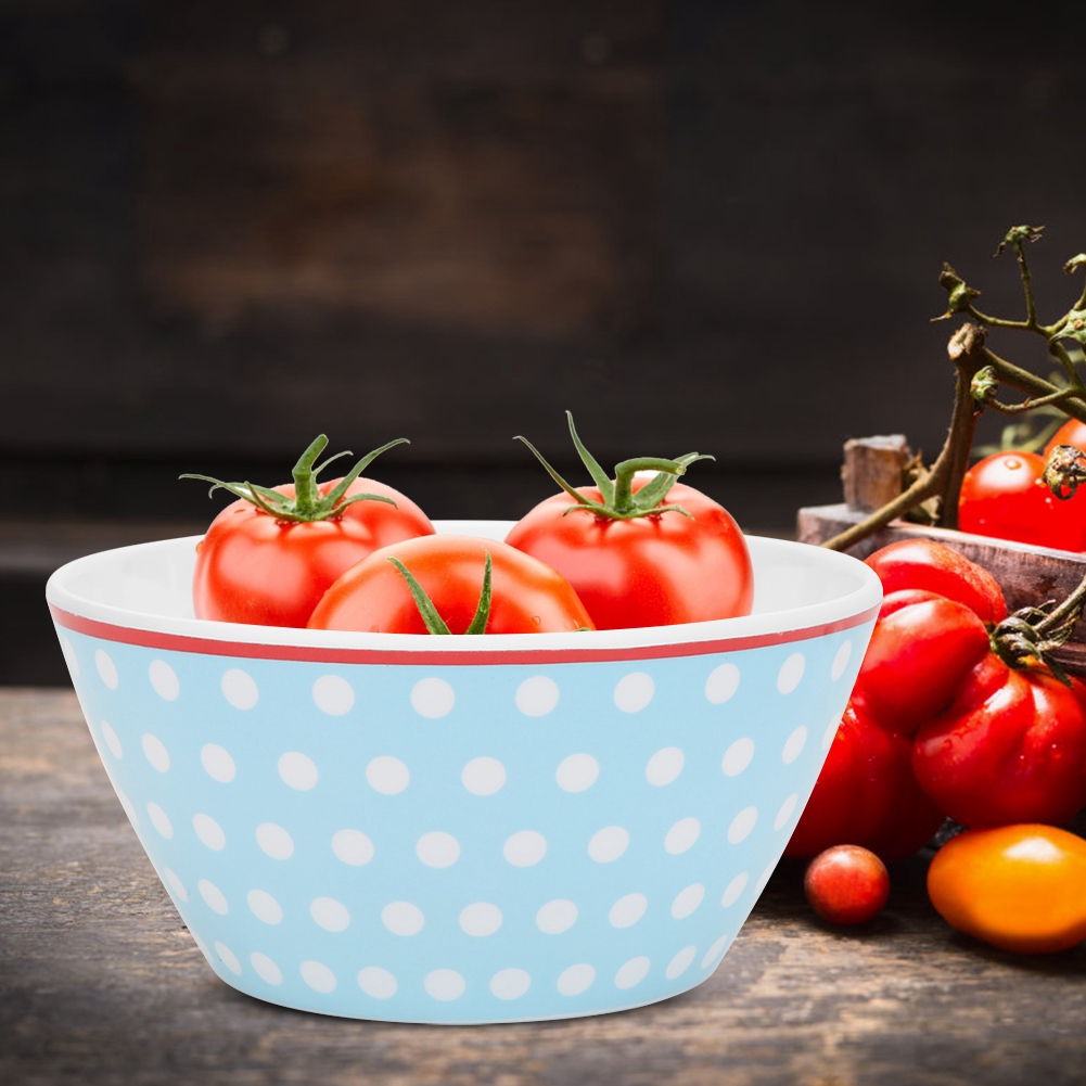 Schöne Große Speiseschüssel, Suppen- Oder Salatschüssel, Küchengeschirr Für Haushalt Und Gewerbe, Hellblau Gepunktet