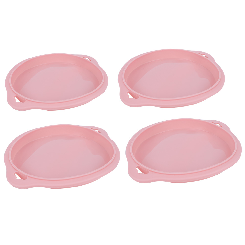 4-teiliges Silikon-schichtkuchenform-rundform-brotform-kuchenblech-form-antihaft-backwerkzeuge (pink S)