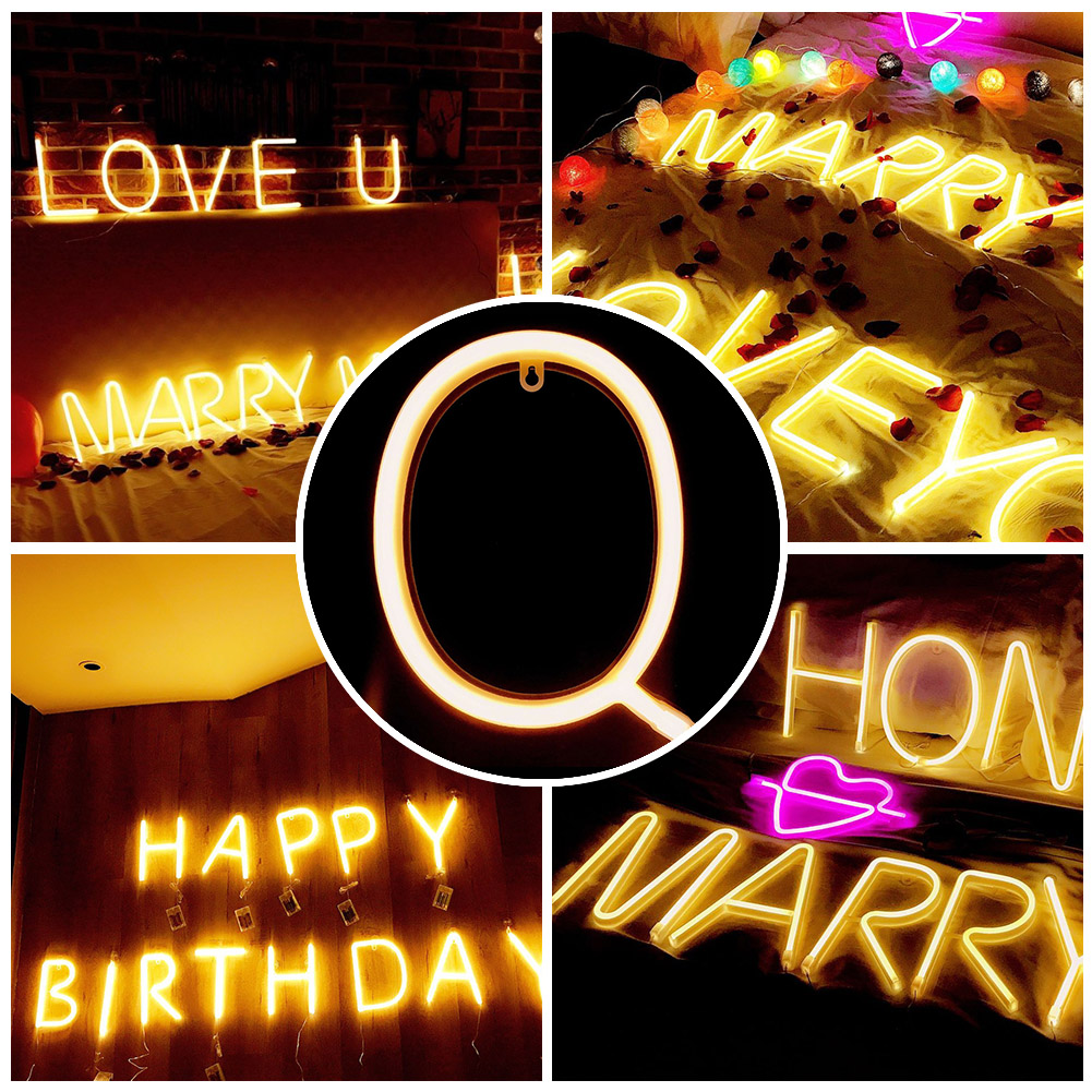 Dekorative Led-leuchtbuchstaben In Neonoptik Für Hochzeitsanträge, Partys Und Zuhause (q)