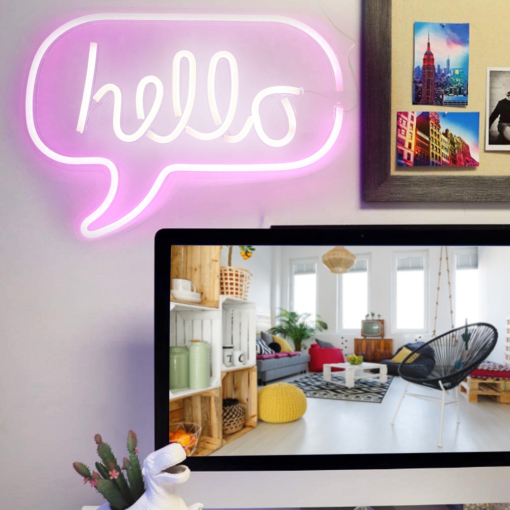 Hello Buchstaben Led-neonlicht-wandleuchte Für Bar, Schlafzimmer, Wohnzimmer