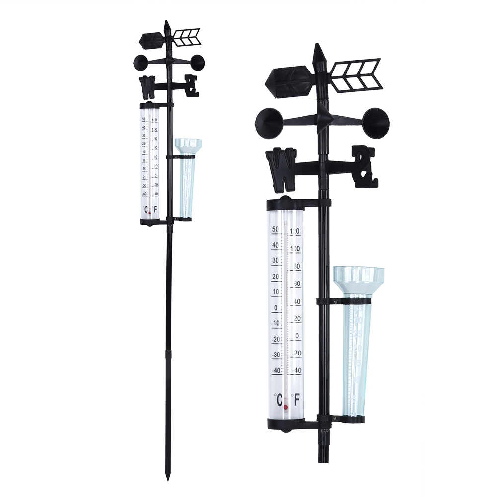 3-in-1-wetterstation: Messgerät, Außenthermometer, Gartenthermometer, Regenmesser, Windmesser