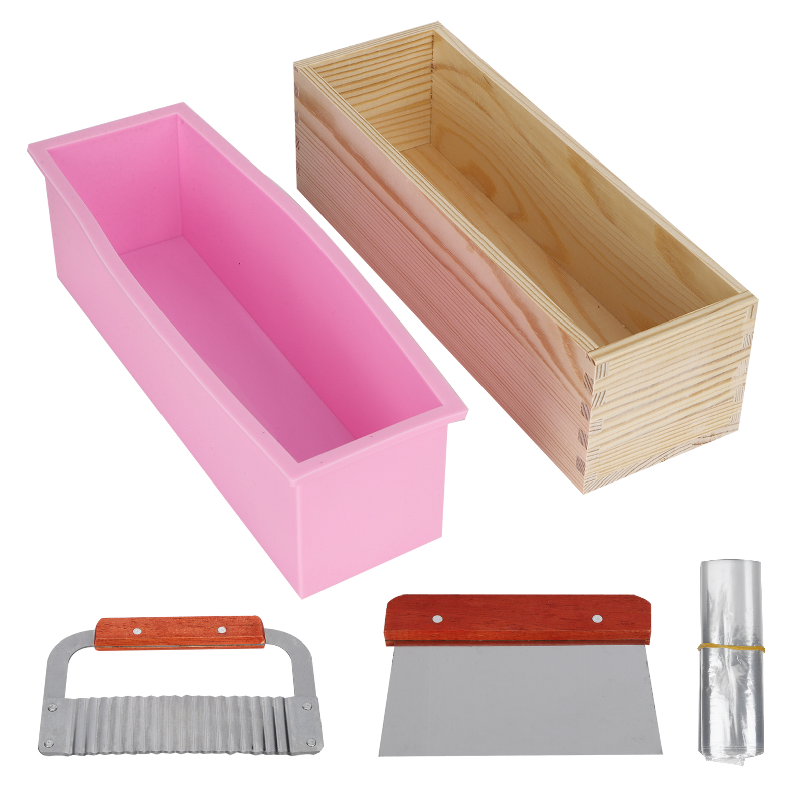 Diy-handgefertigte Silikon-seifenform-schneidemesser Für Kuchen, Brot Und Schokolade (rosa)